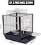 52cm Parrot Cage with Feeding Bowls, Wooden Perches and Play Top, Sturdy Metal Bird Cage with Tray, Portable Design for Indoor Outdoor Use, Ideal for Lovebirds, Cockatiels, and Parakeets (Black)