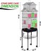 Tall bird cage for Small to Medium Birds, 165 cm Metal Cage with House-Shape Design, Swing and Perches, Parrot cage with Tray, Shelf, Food Cups, and Tray, Stand Cage for Indoor-Outdoor use (Black)
