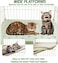 Multi-level cat cage with rotating wheels, Wide platforms, Multi-access doors, and Secure lock, 2 Tier pet cage for Indoor-Outdoor use, Durable and Sturdy Metal wire, 117 cm Cat Playpen (Green)