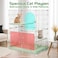 Multi-level cat cage with rotating wheels, Wide platforms, Multi-access doors, and Secure lock, 2 Tier pet cage for Indoor-Outdoor use, Durable and Sturdy Metal wire, 117 cm Cat Playpen (Green)