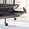 Spacious cage with Removable tray, Stainless steel bowls, and Perch, 160 cm Large bird cage for Indoor-Outdoor use, Heavy-duty bird cage with Wheel, Easy to clean, Idea for Medium to large bird (Grey)
