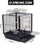 Metal Bird Cage for Small Parrots, Lovebirds, Budgies, and Cockatiels, 52cm Spacious Cage with Play Top, Slide-Out Tray, Food Cups, Perches, and Easy to clean, Indoor Outdoor Portable Cage (Black)