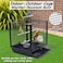 Metal Bird Cage for Small Parrots, Lovebirds, Budgies, and Cockatiels, 52cm Spacious Cage with Play Top, Slide-Out Tray, Food Cups, Perches, and Easy to clean, Indoor Outdoor Portable Cage (Black)