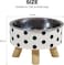 Raised cat bowl with Detachable design, Durable PP material, and Non-slip base, Stainless steel pet feeding bowl for Indoor cats &amp; small dogs, Easy to clean, 14 cm (WHITE)