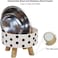 Raised cat bowl with Detachable design, Durable PP material, and Non-slip base, Stainless steel pet feeding bowl for Indoor cats &amp; small dogs, Easy to clean, 14 cm (WHITE)