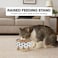 Raised cat bowl with Detachable design, Durable PP material, and Non-slip base, Stainless steel pet feeding bowl for Indoor cats &amp; small dogs, Easy to clean, 14 cm (WHITE)