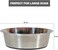 Dog feeding bowl with Non-slip Rubber ring and Smooth rounded edges, Heavy-duty stainless steel dog bowls for Medium to Large breeds, Dishwasher safe, Easy to clean 26 cm (GREY)