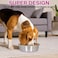 Dog feeding bowl with Non-slip Rubber ring and Smooth rounded edges, Heavy-duty stainless steel dog bowls for Medium to Large breeds, Dishwasher safe, Easy to clean 26 cm (PINK)