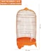 Round Bird Cage with Plastic Base, Metal Wire, Feeding Bowls, Swing, and Perches, 73 cm  Travel Portable Cage for Parakeets, Canaries, and Small Birds, Indoor Outdoor Use, Convenient hook (ORANGE)