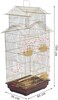 Golden bird cage with Removable tray, Food container and Perches, 104 cm Metal bird house for small to medium birds, Portable cage with Swing, Convenient Handle and Indoor-Outdoor Cage