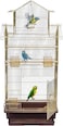 Golden bird cage with Removable tray, Food container and Perches, 104 cm Metal bird house for small to medium birds, Portable cage with Swing, Convenient Handle and Indoor-Outdoor Cage