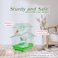 Small bird cage with Carry Handle, Perches, Hanging Toy, Pull-out tray and Feeding Cups, 49 cm Travel cage for Small birds, Indoor-Outdoor use, Easy to clean (Green)
