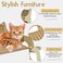 Cat furniture with Wooden frame, Woven surface, Scratch resistant, &amp; Comfortable, 52 cm Pet bed for Cats &amp; Small dogs, Raised cat chair, Elevated rattan cat bed with Portable &amp; Easy to clean (Brown)