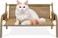 Cat furniture with Wooden frame, Woven surface, Scratch resistant, &amp; Comfortable, 52 cm Pet bed for Cats &amp; Small dogs, Raised cat chair, Elevated rattan cat bed with Portable &amp; Easy to clean (Brown)