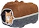 Cat house bed with Durable zipper, Ventilation hole, and Removable mat, Scratch-resistant felt cat bed for Kittens &amp; Adult cats, Detachable and Easy to clean, 40 cm (CHOCOLATE)
