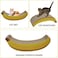 Cat scratcher with Banana design and Catnip, Durable corrugated cardboard cat scratching pad for Indoor Kittens &amp; Adult cats, Reversible Cat paw grinding toy for Scratching, 45 cm (Yellow)