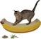 Cat scratcher with Banana design and Catnip, Durable corrugated cardboard cat scratching pad for Indoor Kittens &amp; Adult cats, Reversible Cat paw grinding toy for Scratching, 45 cm (Yellow)