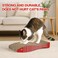Cat scratcher for Indoor cats, Reversible corrugated cardboard cat scratching board with Fish-shaped design, Catnip, and Curved design, Promotes claw health, 45 cm (Red)