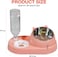 Pet feeder bowl for Cats &amp; Small dogs, 2-in-1 Automatic food and water dispenser with Detachable design, Stainless steel bowl and Durable plastic, Easy to clean, 32.3 cm (PINK)