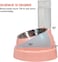 Pet feeder bowl for Cats &amp; Small dogs, 2-in-1 Automatic food and water dispenser with Detachable design, Stainless steel bowl and Durable plastic, Easy to clean, 32.3 cm (PINK)