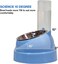 Pet feeder bowl for Cats &amp; Small dogs, 2-in-1 Automatic food and water dispenser with Detachable design, Stainless steel bowl and Durable plastic, Easy to clean, 32.3 cm (BLUE)