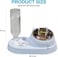 Pet feeder bowl for Cats &amp; Small dogs, 2-in-1 Automatic food and water dispenser with Detachable design, Stainless steel bowl and Durable plastic, Easy to clean, 32.3 cm (LIGHT-BLUE)