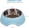 Stainless steel cat bowl with Durable PP Material, Portable design, and Non-slip base, Spill-proof pet feeding &amp; watering station for Cats &amp; Small dogs, Promotes healthy Eating, 19 cm (BLUE)