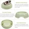 Stainless steel cat bowl with Durable PP Material, Portable design, and Non-slip base, Spill-proof pet feeding &amp; watering station for Cats &amp; Small dogs, Promotes healthy Eating, 19 cm (GREEN)