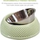 Stainless steel cat bowl with Durable PP Material, Portable design, and Non-slip base, Spill-proof pet feeding &amp; watering station for Cats &amp; Small dogs, Promotes healthy Eating, 19 cm (GREEN)