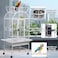 Large parrot cage with Stand, Indoor-Outdoor use, Open play top, Easy-clean tray, Food bowls &amp; Storage shelf, 163 Bird cage with Wheels, Wooden perches, Durable and Metal wire bird cage (White)