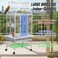 Large parrot cage with Stand, Indoor-Outdoor use, Open play top, Easy-clean tray, Food bowls &amp; Storage shelf, 163 Bird cage with Wheels, Wooden perches, Durable and Metal wire bird cage (White)