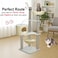 Cat tree with woven baskets, Scratching posts, Swing Hammock &amp; Dangling balls, 148 cm Multi-level cat furniture for all cats, Large cat tower with Soft cushion, Large platforms &amp; Condo (Beige)