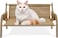 52 cm Cat lounge chair, Handmade wooden frame with Woven rattan, Modern elevated bed for Cats &amp; Small puppies, Durable scratch-proof, Pet furniture for Indoor use, Easy to Maintain &amp; Portable (Brown)