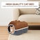 Felt cat house with Durable zipper, Ventilation hole, and Removable mat, Detachable cat bed for Small to medium cats, All-season hideout for Indoor/Outdoor use, Easy to clean, 40 cm (CHOCOLATE)