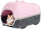 Felt cat house with Durable zipper, Ventilation hole, and Removable mat, Detachable cat bed for Small to medium cats, All-season hideout for Indoor/Outdoor use, Easy to clean, 40 cm (PINK)