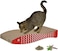Fish-shaped cat scratcher for Indoor cats, Durable corrugated cardboard scratching pad with Catnip and Curved design, Reversible cat scratching board for Claw grinding, 45 cm (Red)