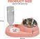 Cat double bowl with Automatic water dispenser and Stainless steel bowl, Heavy-duty plastic food &amp; water feeder for Cats &amp; Small dogs, Detachable &amp; Easy to clean, 32.3 cm (PINK)