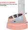 Cat double bowl with Automatic water dispenser and Stainless steel bowl, Heavy-duty plastic food &amp; water feeder for Cats &amp; Small dogs, Detachable &amp; Easy to clean, 32.3 cm (PINK)