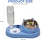 Cat double bowl with Automatic water dispenser and Stainless steel bowl, Heavy-duty plastic food &amp; water feeder for Cats &amp; Small dogs, Detachable &amp; Easy to clean, 32.3 cm (BLUE)
