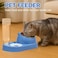 Cat double bowl with Automatic water dispenser and Stainless steel bowl, Heavy-duty plastic food &amp; water feeder for Cats &amp; Small dogs, Detachable &amp; Easy to clean, 32.3 cm (BLUE)