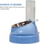 Cat double bowl with Automatic water dispenser and Stainless steel bowl, Heavy-duty plastic food &amp; water feeder for Cats &amp; Small dogs, Detachable &amp; Easy to clean, 32.3 cm (BLUE)