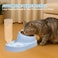 Cat double bowl with Automatic water dispenser and Stainless steel bowl, Heavy-duty plastic food &amp; water feeder for Cats &amp; Small dogs, Detachable &amp; Easy to clean, 32.3 cm (LIGHT-BLUE)