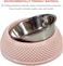 Stainless steel cat bowl with Durable PP Material, Portable design, and Non-slip base, Detachable pet feeding dish for Cats &amp; Small Dogs, Suitable for Wet/Dry food &amp; water, 19 cm (PINK)