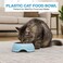 Stainless steel cat bowl with Durable PP Material, Portable design, and Non-slip base, Detachable pet feeding dish for Cats &amp; Small Dogs, Suitable for Wet/Dry food &amp; water, 19 cm (BLUE)