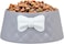 Cat feeding bowl with Bowknot decoration, Durable plastic, and Non-slip design, Heavy-duty pet feeding bowl for Cats &amp; Small dogs, Suitable for Indoor/Outdoor use, Easy to clean, 18.5 cm (GREY)