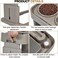 Adjustable height elevated dog feeder with 2 heavy-duty stainless steel bowls, Durable plastic, and Non-slip base, Heavy-duty dog food bowl for Indoor pets, Easy to clean, 43 cm (Khaki)