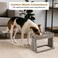 Adjustable height elevated dog feeder with 2 heavy-duty stainless steel bowls, Durable plastic, and Non-slip base, Heavy-duty dog food bowl for Indoor pets, Easy to clean, 43 cm (Khaki)