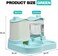 Pet feeder and water dispenser set for Indoor cats, Durable Plastic pet feeding station with Detachable water bottle &amp; Storage bucket, Easy to clean, 34 cm (Green)