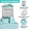 Pet feeder and water dispenser set for Indoor cats, Durable Plastic pet feeding station with Detachable water bottle &amp; Storage bucket, Easy to clean, 34 cm (Green)