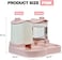 Pet feeder and water dispenser set for Indoor cats, Durable Plastic pet feeding station with Detachable water bottle &amp; Storage bucket, Easy to clean, 34 cm (Pink)